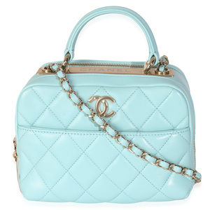 Chanel Light Blue Quilted Lambskin Small Trendy CC Bowling Bag